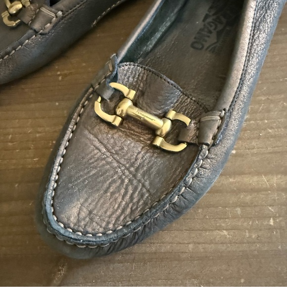 Salvatore Ferragamo Gancini Horsebit Driving Moccasins Loafers leather Size 8 - Picture 6 of 9